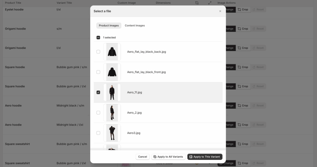 Assigning a different feed image per product variant in CustomPix without changing the Shopify storefront